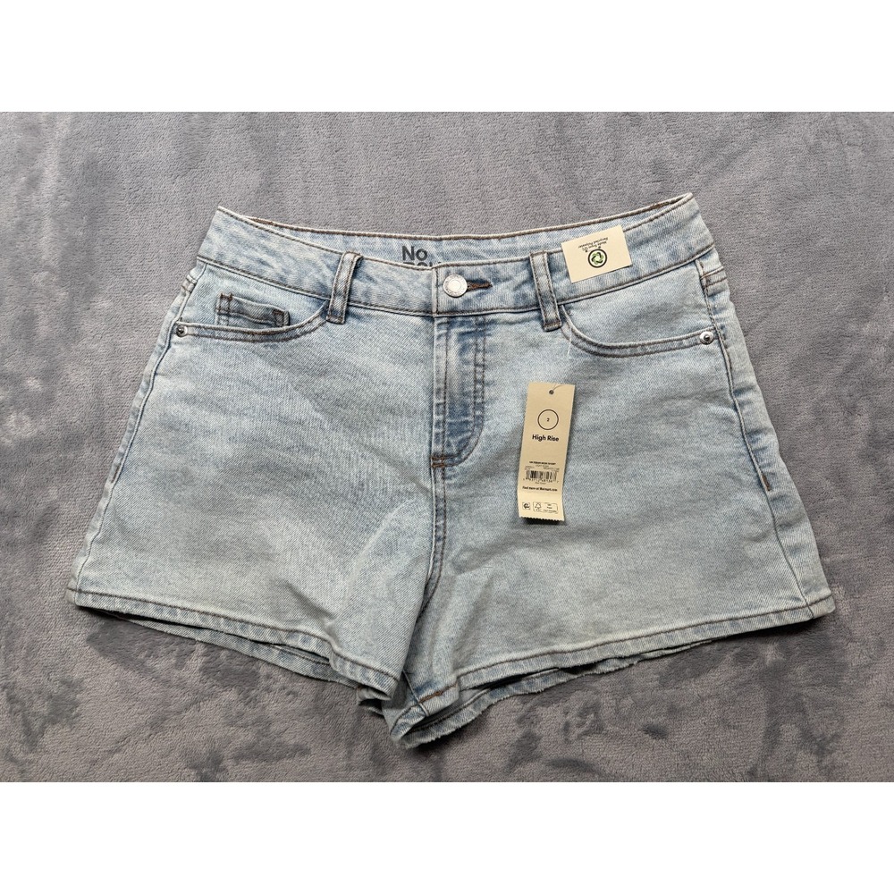 No Boundaries Denim Mom Shorts Womens 2 Blue Light Wash Casual High Rise Outdoor